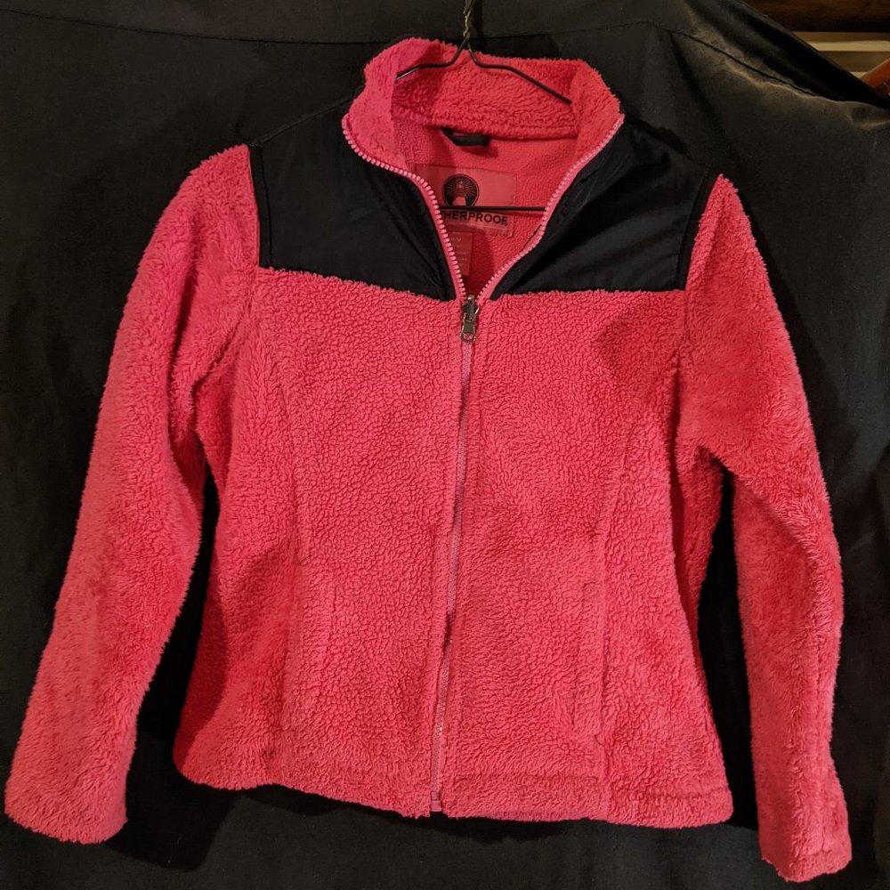 Quarts Black/Pink Fleece Jacket Coat